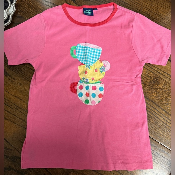 Mini Boden girls short sleeve appliqué tees, teacups, strawberry size 13-14Y - Picture 3 of 3